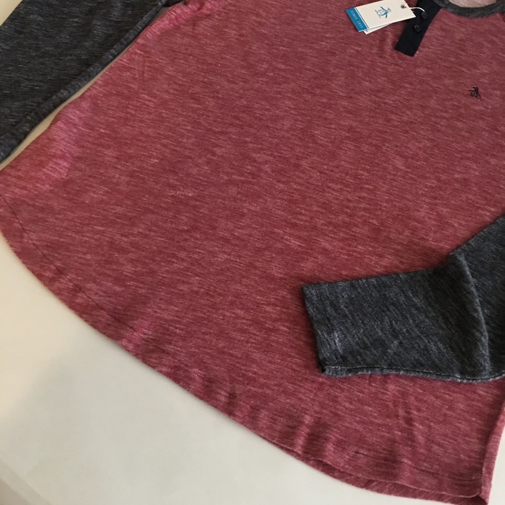 Original Penguin Color Block Slub Raglan Henley - Picture 5 of 6